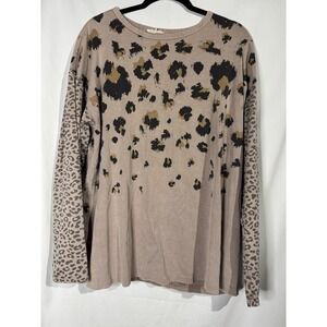 Easel Long Sleeve Animal Print Shirt Size 1x